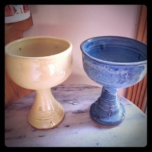 Handmade pair of goblets